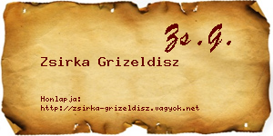 Zsirka Grizeldisz névjegykártya